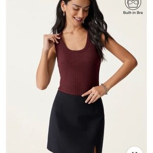 NWT - OGL Wide Rib Scoop Brami Tank - Deep Red